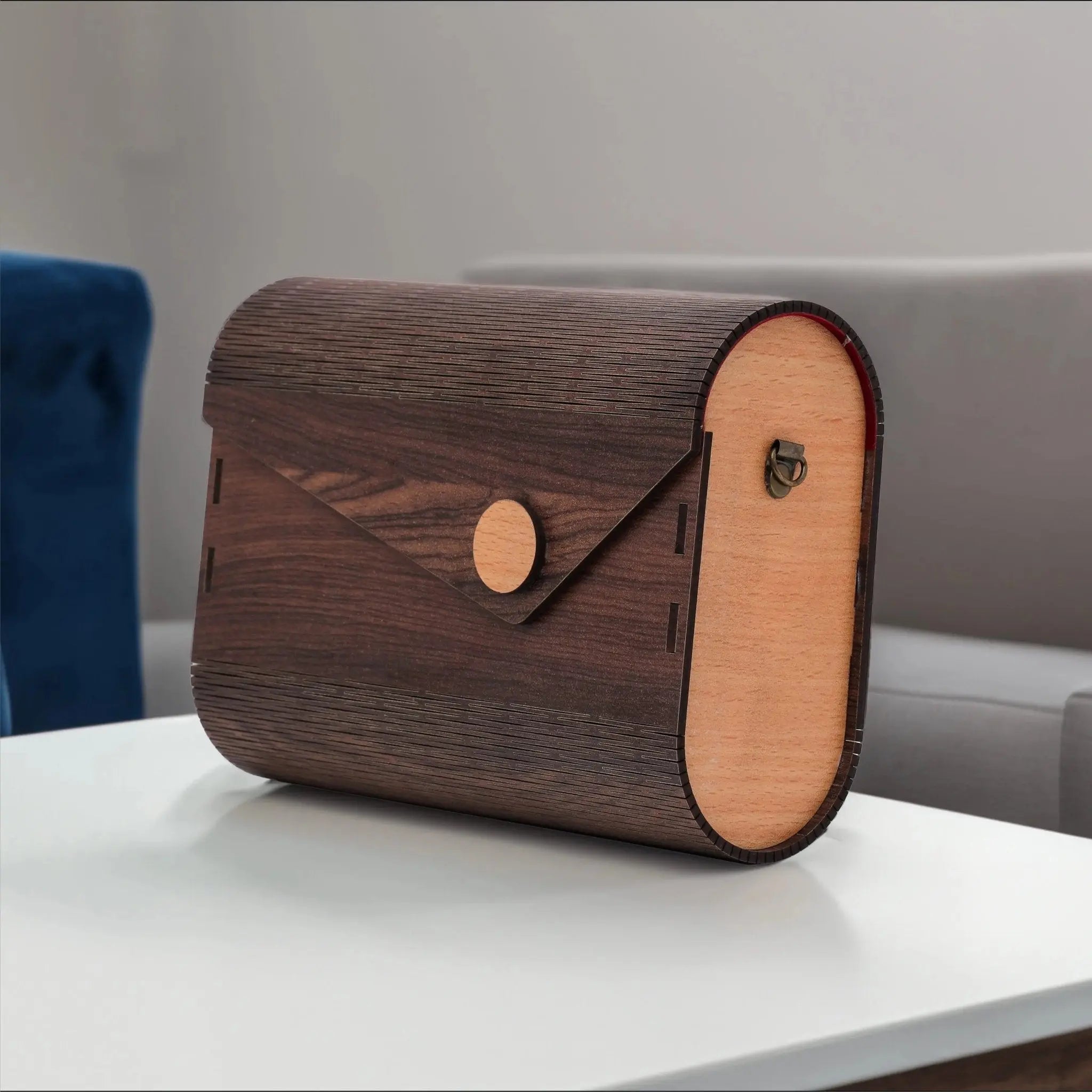 Laser Art Wooden Purse Clutch Bag Wooden Purse Ladies wallet, Light