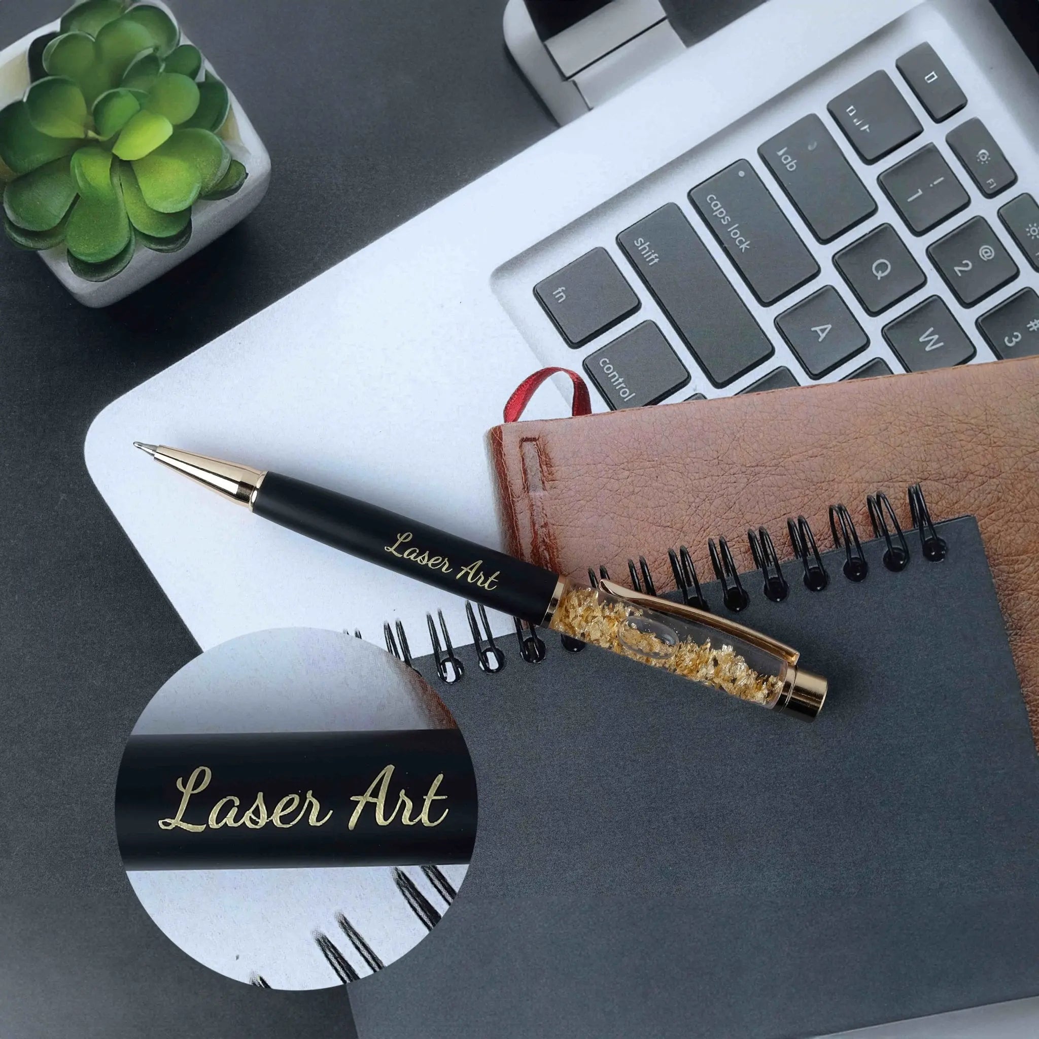 Professional Black Pen with Gold Trim and Personalized Engraving by ...