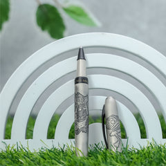 Personalized Silver Pen - A Sleek Writing Instrument for Nature Lovers and Outdoor Enthusiasts