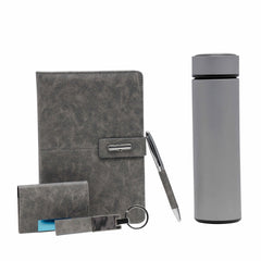 LASER ART Personalized 5-in-1 Executive Gift Set: Elegant Diary, Sophisticated Pen, Insulated Hot & Cold Bottle, Premium Card Holder, and Custom Key-Chain – The All-in-One Corporate Gift