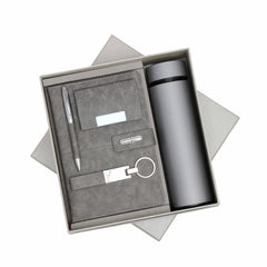 LASER ART Personalized 5-in-1 Executive Gift Set: Elegant Diary, Sophisticated Pen, Insulated Hot & Cold Bottle, Premium Card Holder, and Custom Key-Chain – The All-in-One Corporate Gift