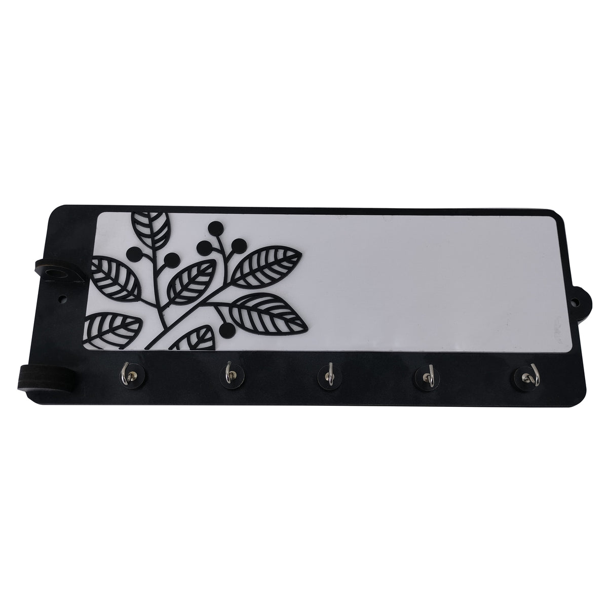 Modern Wooden Key Holder with Leaf Design – 6 Metal Hooks | Wall Mounted Organizer | Decorative Entryway Accessory | Durable, Stylish & Functional Home Utility