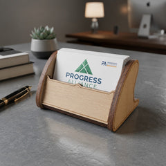 Business Card Stand for Office Desk | Wooden Card Organizer | Visiting Card Display Stand