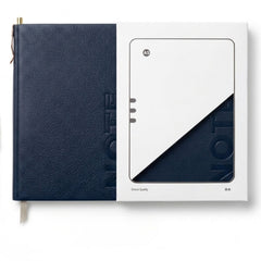 Premium A5 Navy Blue Leather Diary Notebook with Metal Pen | Executive Journal for Office, Business & Personal Use