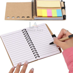 Eco Friendly Spiral Notebook with Sticky Notes & Pen | 50 Pages Diary