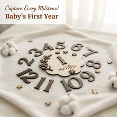 Photo Posing Props Wooden Baby Monthly Milestone Board