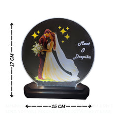 LASER ART Personalized Wedding Gift | Customized LED Acrylic Lamp for Couple | Name Engraved Table Lamp | Anniversary Gift for Husband Wife | LED Night Light for Bedroom, Living Room, Desk