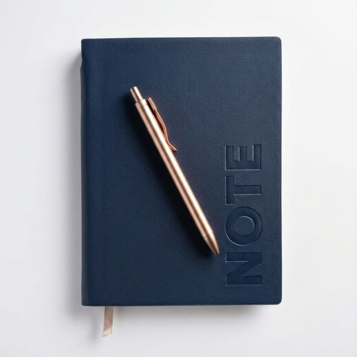 Premium A5 Navy Blue Leather Diary Notebook with Metal Pen | Executive Journal for Office, Business & Personal Use
