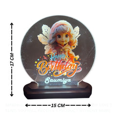 LASER ART Personalized LED Birthday Lamp for Kids | Engraved Acrylic Night Light with Name & Cartoon Design | Customized Gift Table Lamp for Bedroom, Study Desk, Living Room & Party Decor