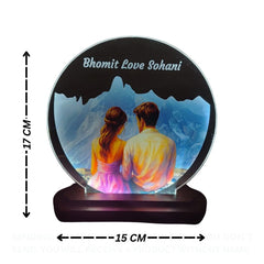 LASER ART Personalized LED Night Lamp | Engraved Acrylic Table Lamp for Bedroom, Study Desk, Office | Customized Gift for Couples | Unique LED Lamp for Living Room, Study Room & Décor