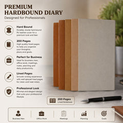 Premium PU Leather Hardbound Diary with 200 Pages | Elegant Professional Notebook for Businessmen, Office Work, Meetings, Daily Notes & Gifting