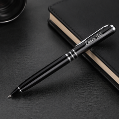 Personalized Pen with Black Metal Custom Name Engraving – Premium Daily Use Ball Pen
