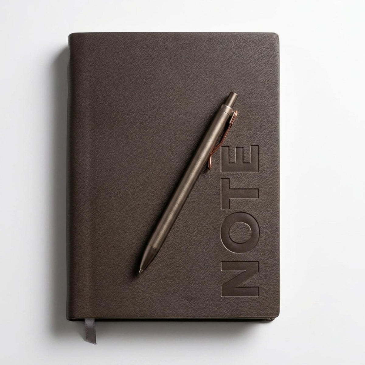 Premium A5 Leather Diary Notebook with Metal Pen | Hardcover Journal | Grey Executive Notebook