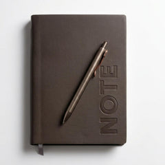 Premium A5 Leather Diary Notebook with Metal Pen | Hardcover Journal | Grey Executive Notebook