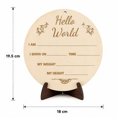 Photo Posing Props Newborn Baby Birth Details Milestone Plaque, Hello World Baby Announcement Board
