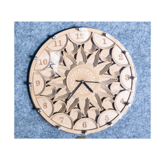 Handcrafted Wooden Mandala Wall Clock | Round Decorative Clock | Silent Movement | Natural MDF Finish | Unique Home Wall Décor | Art-Inspired Design | Indian Style