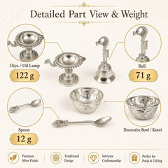 German silver puja thali set.