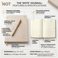 Premium Leather Journal Notebook with Luxury Metal Pen | Executive Diary for Work, Study, Meetings & Gift Giving