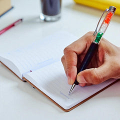 Personalized India Flag Tricolor Crystal Ball Pen | Name Engraved Pen | Premium Black Body | Customized Gift Pen for Independence Day, Republic Day, Office, Students & Gifting
