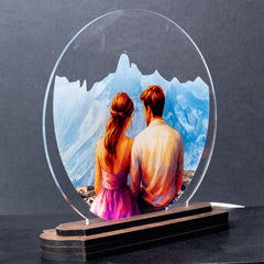 LASER ART Personalized LED Night Lamp | Engraved Acrylic Table Lamp for Bedroom, Study Desk, Office | Customized Gift for Couples | Unique LED Lamp for Living Room, Study Room & Décor