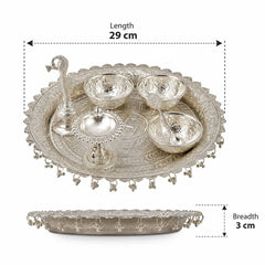 German silver puja thali set.
