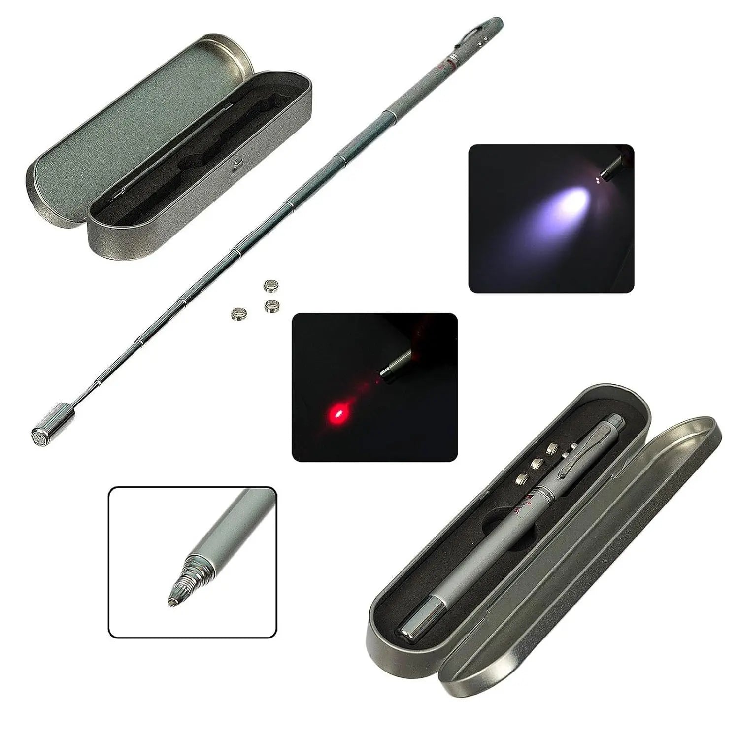 5 In 1 Multipurpose Antenna Pen With Torch, Laser, Pointer, Magnet, And Pen - A Perfect Corporate Gift (Gift Box) (Cells Included) - Laser art