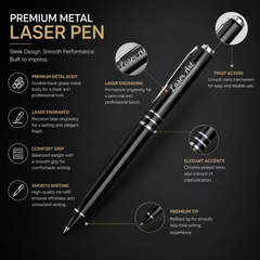 Personalized Pen with Black Metal Custom Name Engraving – Premium Daily Use Ball Pen