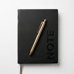 A5 Hardcover Leather Diary with Pen – Black Executive Notebook