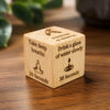 Motivational Wooden Paperweight Cube with Inspirational Quotes