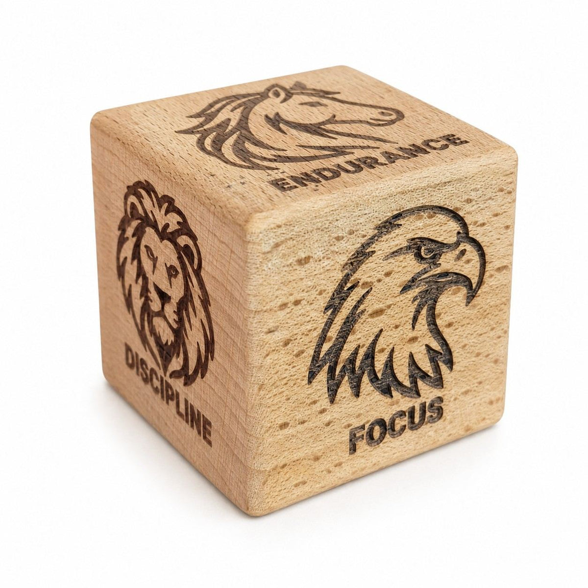 Motivational pine wooden paperweight