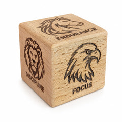 Motivational pine wooden paperweight