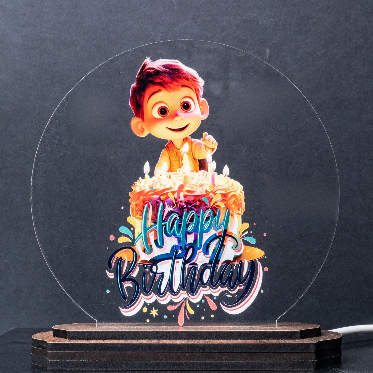 LASER ART Customized LED Night Lamp for Kids | Personalized Acrylic Table Lamp for Bedroom, Study Room, Office & Living Room | Unique Birthday Gift with Engraved Name | Night Light for Desk