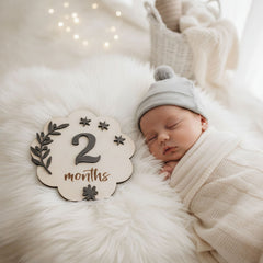 Photo Posing Props Wooden Baby Monthly Milestone Board