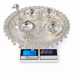 German silver puja thali set.