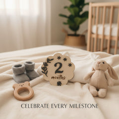 Photo Posing Props Wooden Baby Monthly Milestone Board