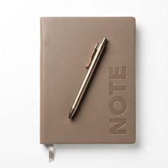 A5 Leather Diary Notebook with Metal Pen – Brown Executive Journal