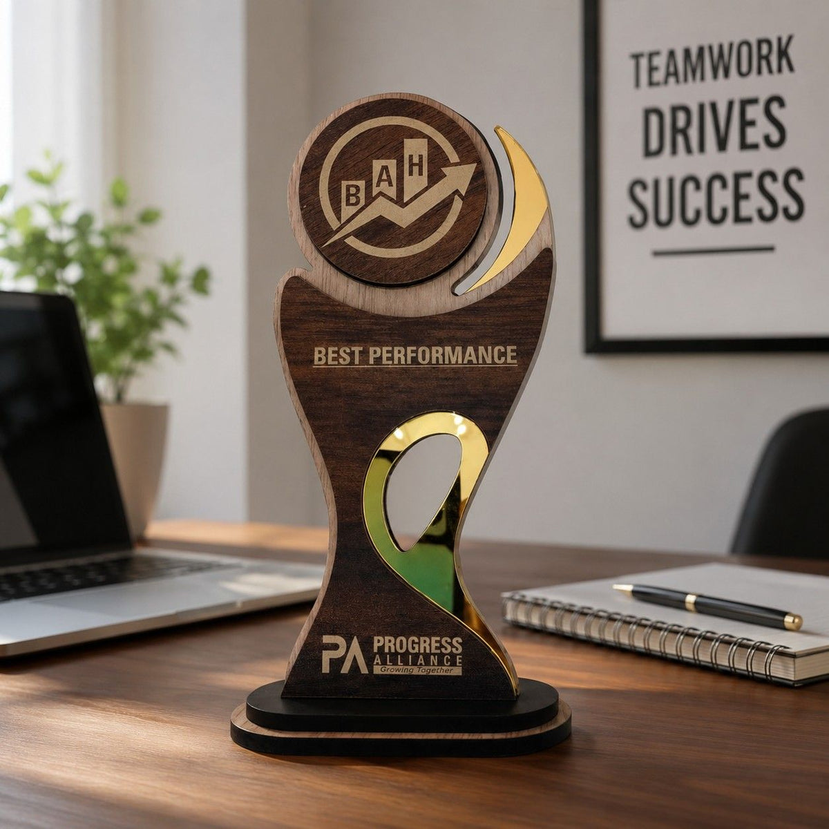 premium wooden trophy