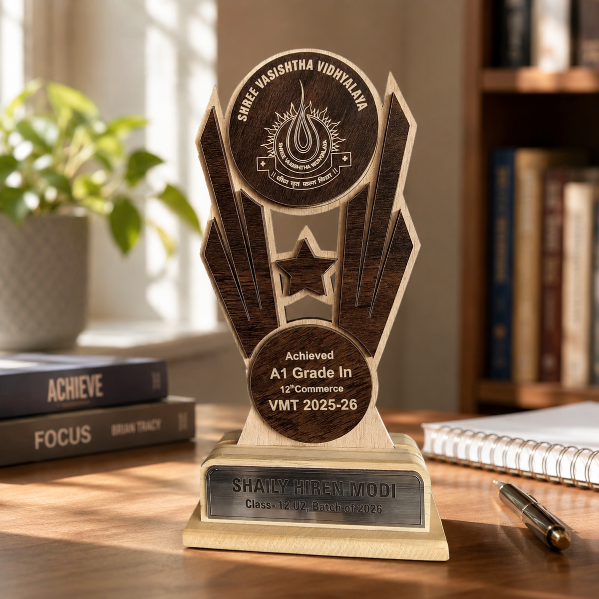 wooden trophy