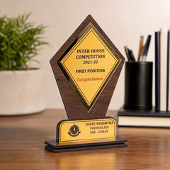 ustom Wooden Award Trophy | School, College, Corporate, Sports & Event Prize Trophy
