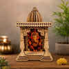 LASER ART Divine Miniature Temple with Lord Ganesha – A Timeless Gift of Faith and Tradition – for Car Dashboard, Desk, and Home (4" H x 2.75" W x 1.75" D) (Ganesha : Remover's Realm)