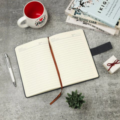 Classic Blue Leather Notebook with Magnetic Clasp