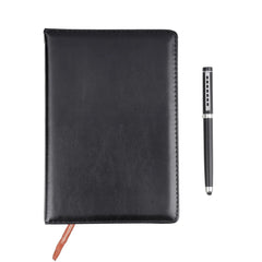 Deluxe Black Leather Notebook and Pen Gift Set