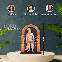 Divine Cultural Wooden 3D Statue Perfect for Pooja Room Home Decore Giffing in Every Occasion (Hanuman Statue) The-Laser-Art