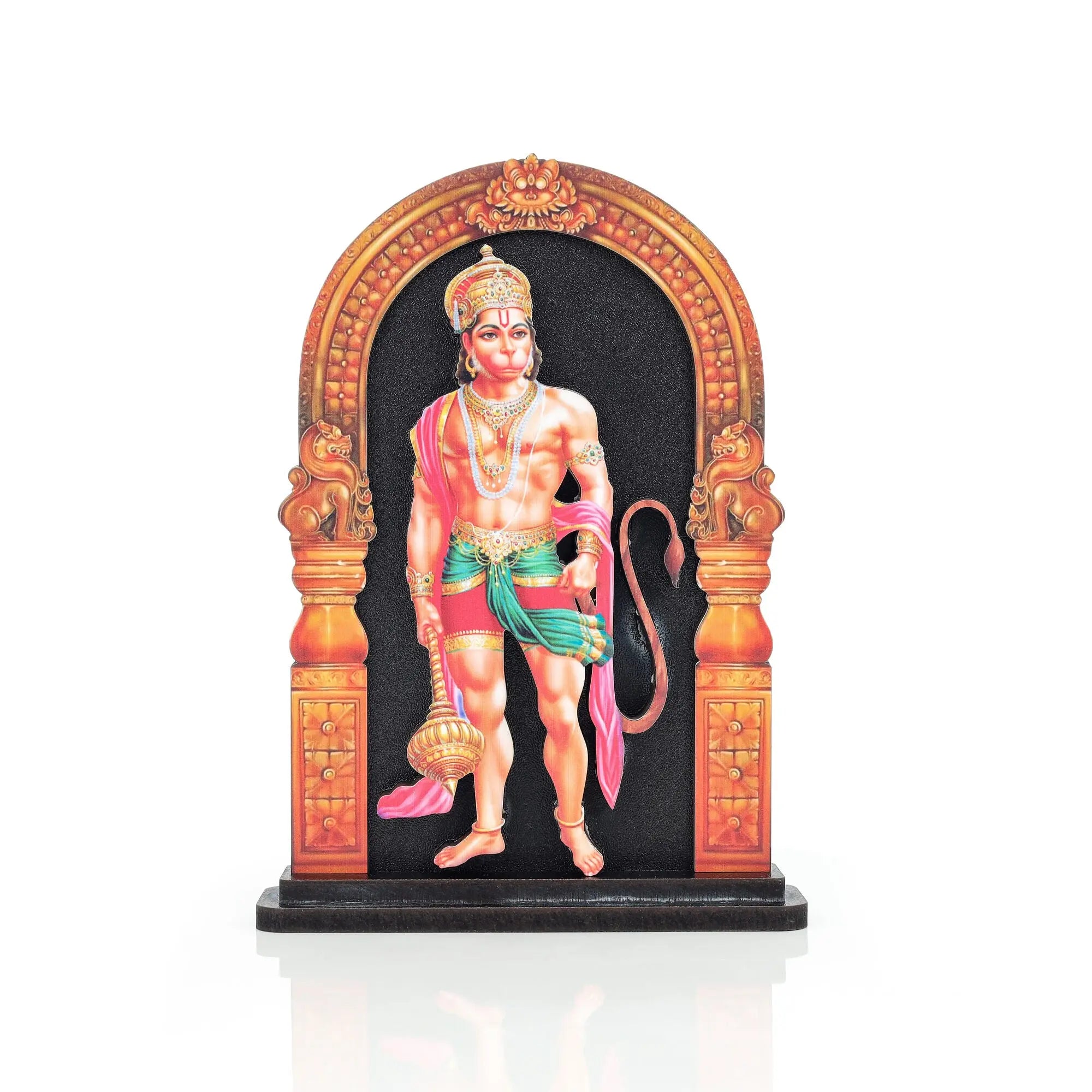 Divine Cultural Wooden 3D Statue Perfect for Pooja Room Home Decore Giffing in Every Occasion (Hanuman Statue) The-Laser-Art