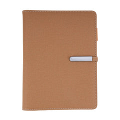 Elegant Beige Leather Notebook with Metal Clasp