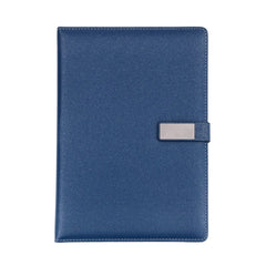 Elegant Blue Leather Notebook with Metal Clasp