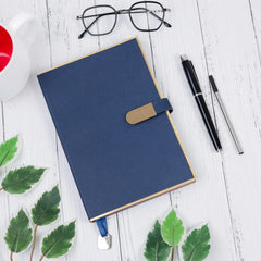 Elegant Blue Notebook and Pen Set with Magnetic Closure