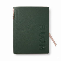 A5 Premium Green Leather Diary Notebook with Metal Ball Pen | Executive Journal for Office, Business, Meetings & Personal Use