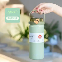 Water Bottle 1 liter with Straw and Sipper Unbreakable and Leak Proof Non-Toxic Water Bottle for Home, Office, Gym, Trekking (Green)