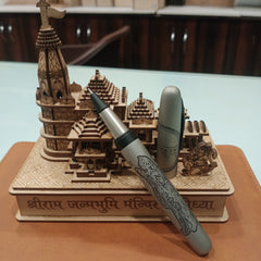 Shree Ram Divine Elegance: Exquisitely Engraved Collector's Pen with Cap Inscription - A Sacred Writing Masterpiece